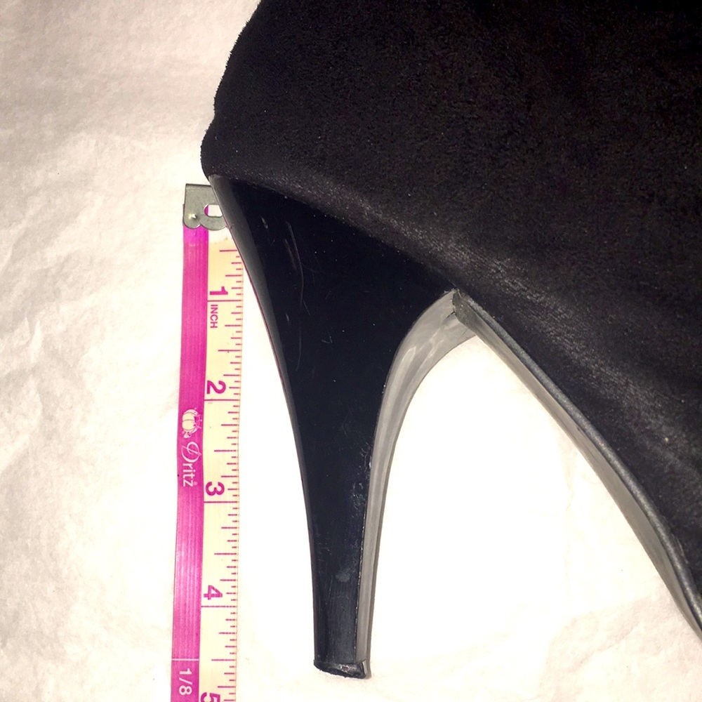 Anna Michelle Stiletto soft black almond toe zip over the knee cuff boot 29 EUC - Picture 6 of 17